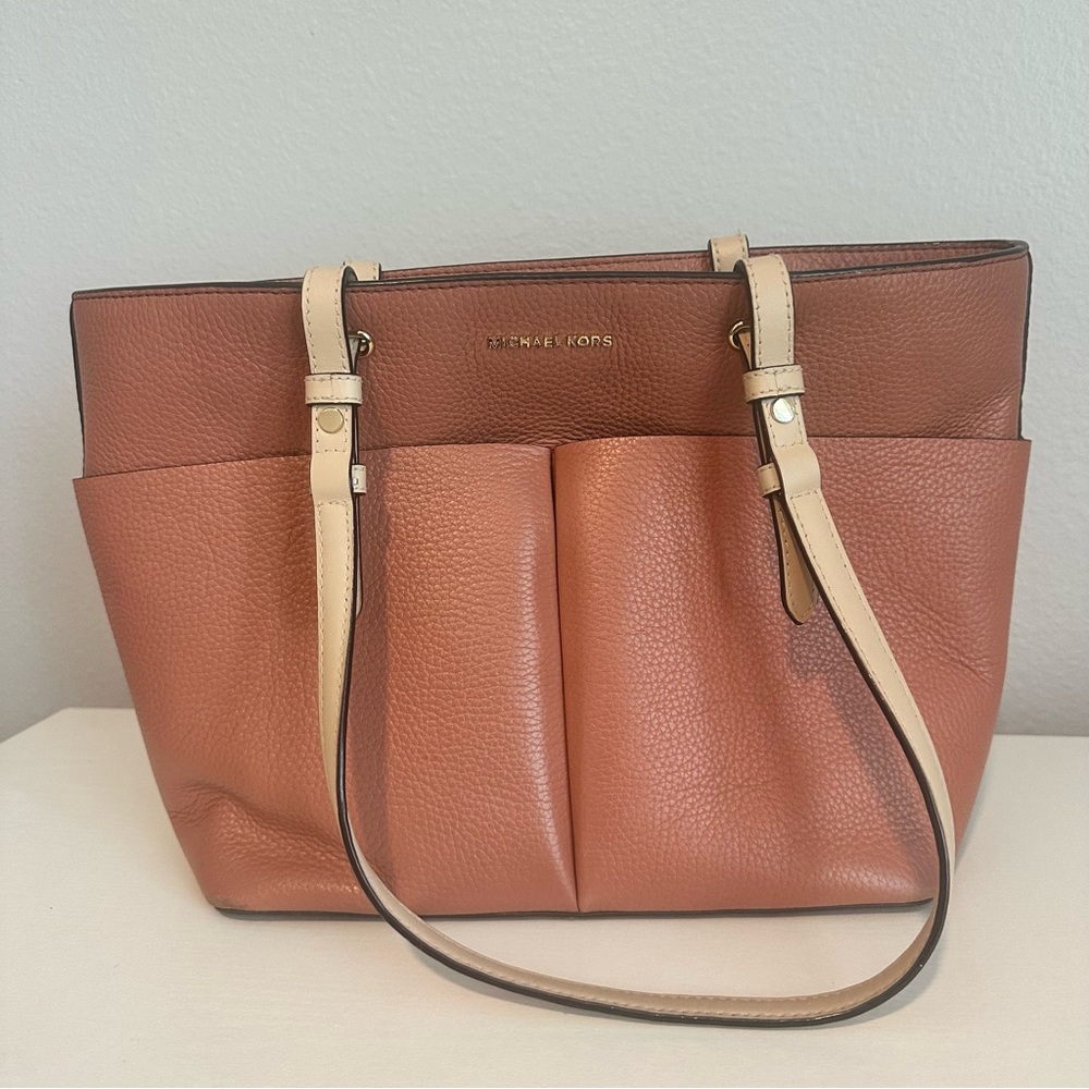 Michael Kors Tan and Cream Leather Tote